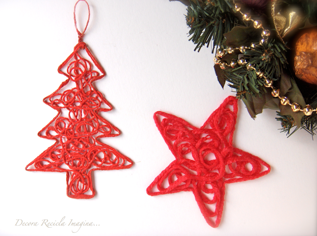 Vánoční ornamenty z příze