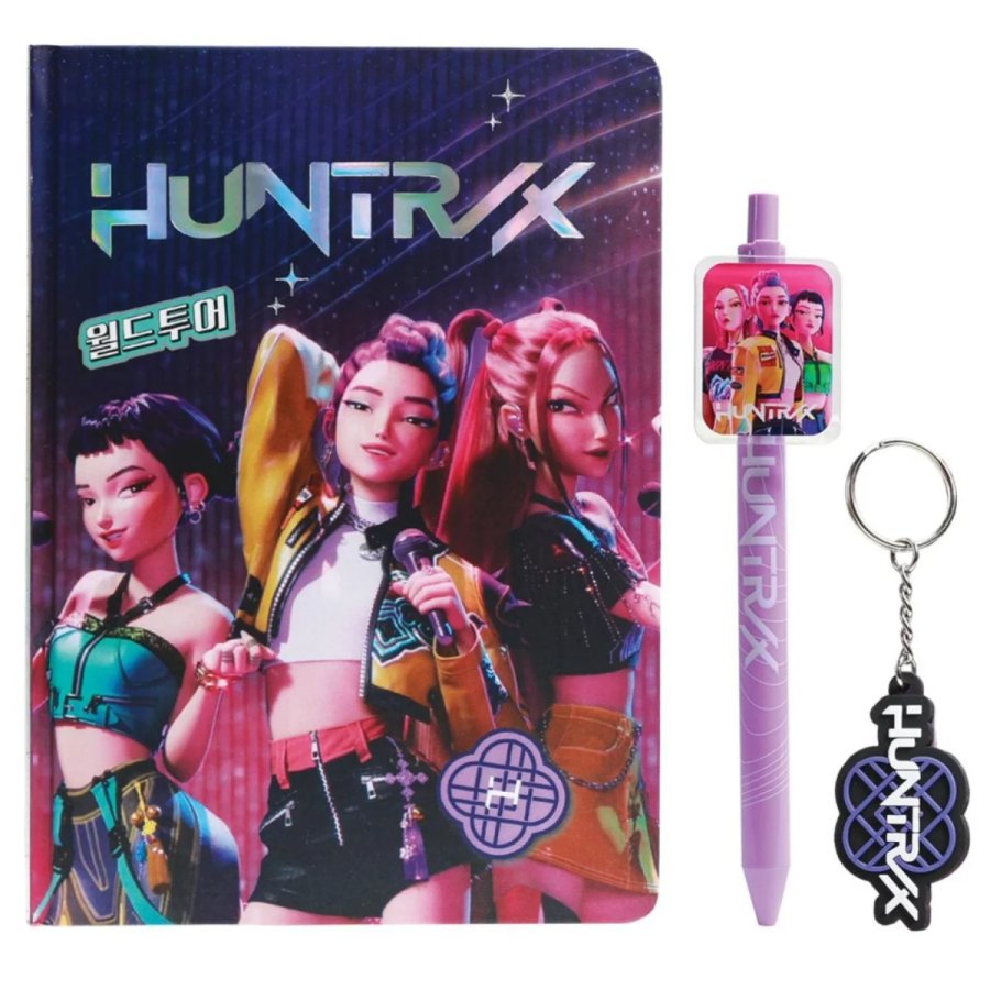 Teddies K-pop Demon Hunters — dárková sada: blok, pero, klíčenka