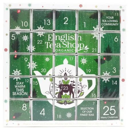 English Tea Shop Zelený adventní kalendář Puzzle, 48 g, 25 ks bio