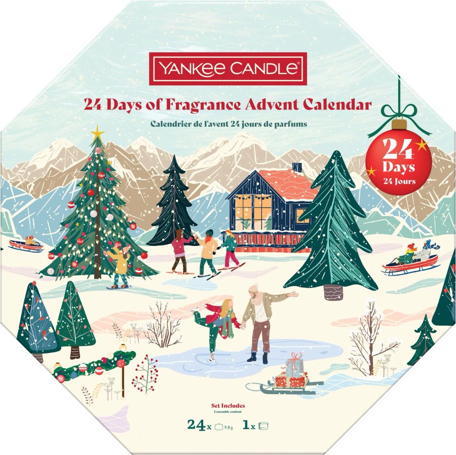 Yankee Candle adventní kalendář 2025 — věnec, 24× 9,8 g