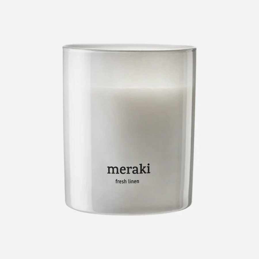Vonná svíčka Meraki FRESH LINEN – bílá