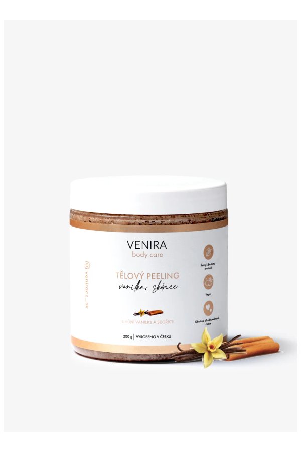 VENIRA tělový peeling, vanilka a skořice, 200 g
