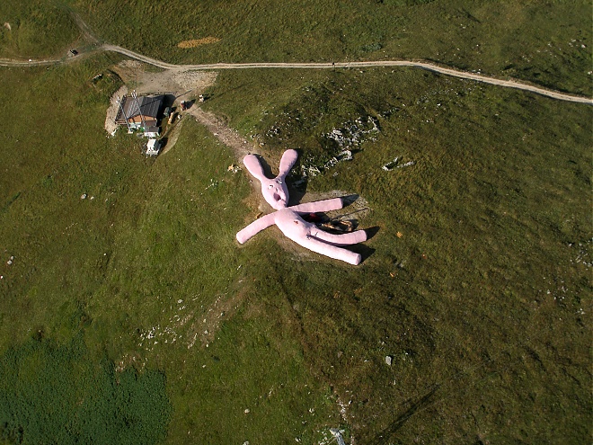 Největší pletený zajíc? Má 60 metrů a je ho vidět i na Google Maps!