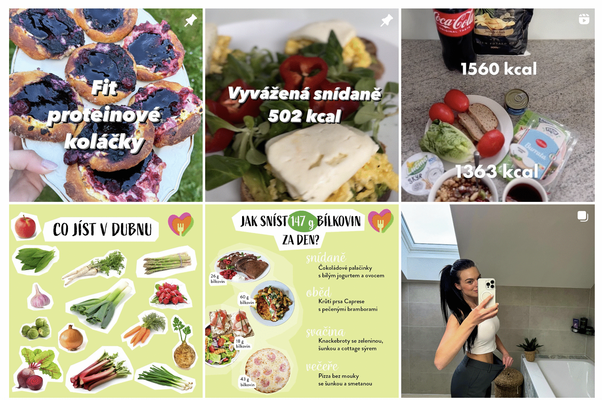 Ukázka toho, jaké posty a informace najdete na Instagramu