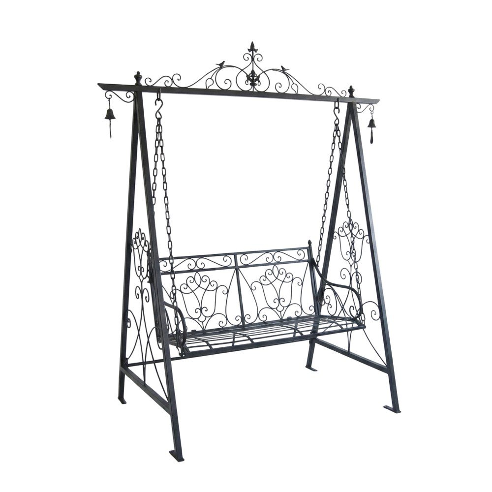 Černá kovová zahradní houpačka Kari – Garden Pleasure