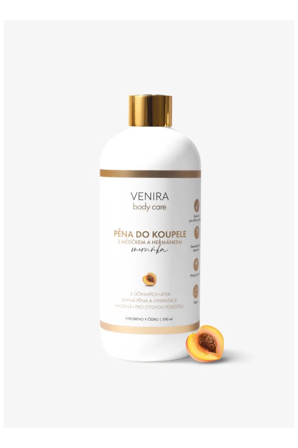 VENIRA pěna do koupele s měsíčkem a heřmánkem, meruňka, 500 ml