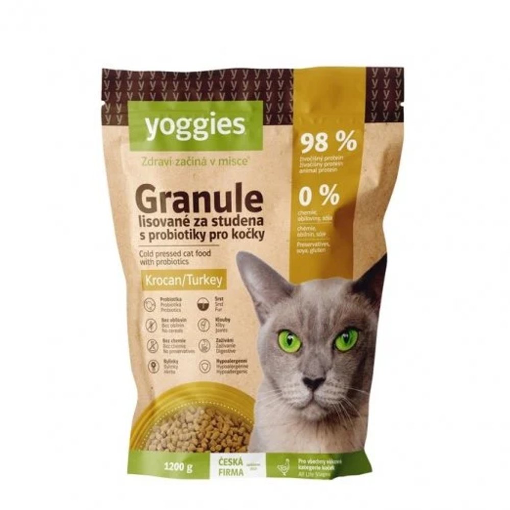Yoggies granule pro kočky s krocaním masem 1,2 kg
