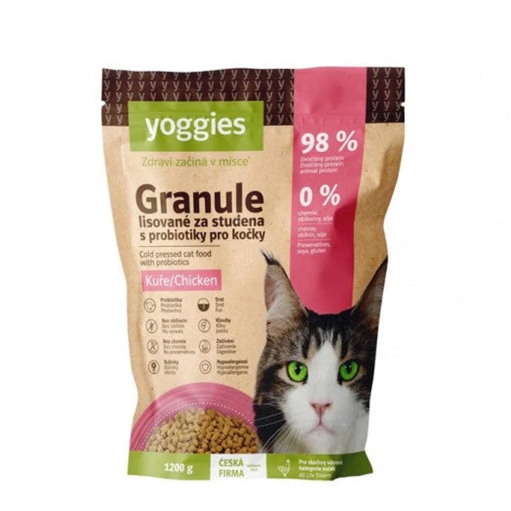 Yoggies granule pro kočky s kuřecím masem 1,2 kg