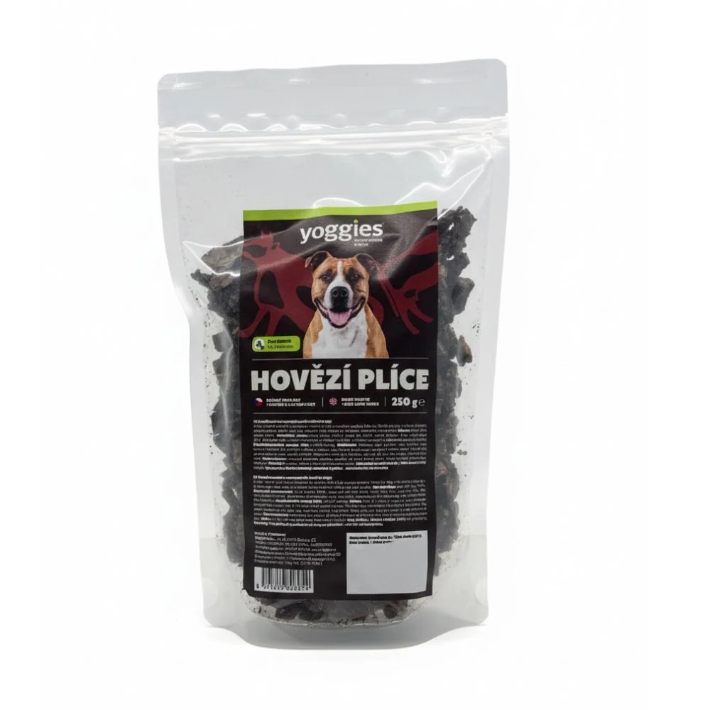 Yoggies Sušené hovězí plíce kostičky 250 g