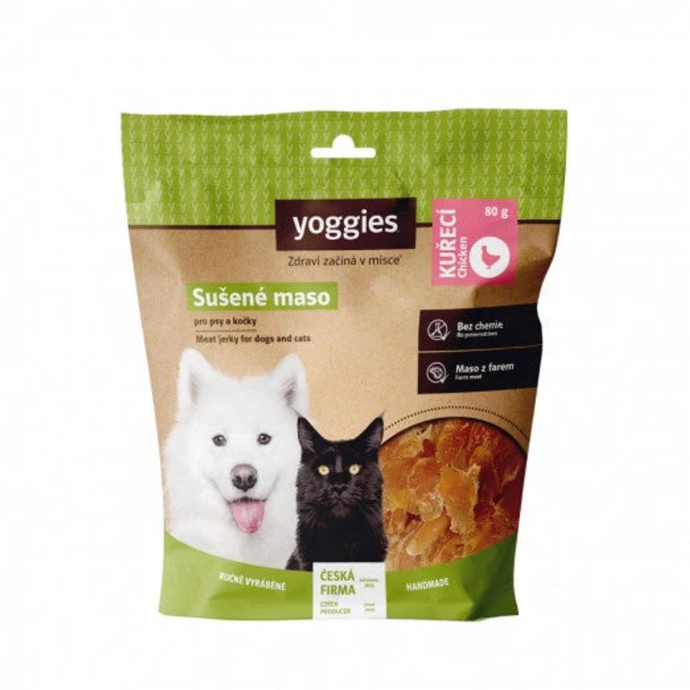 Yoggies Sušené kuřecí maso pro psy a kočky 80 g